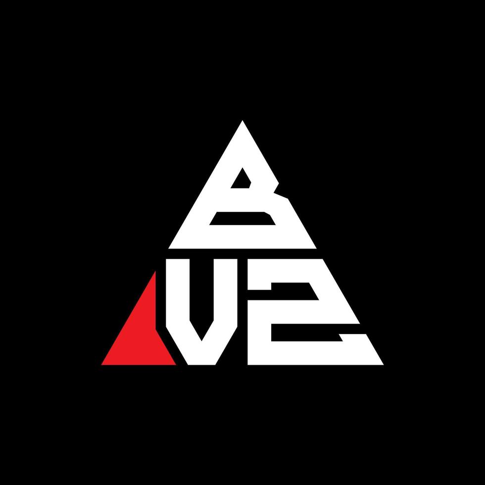 bvz driehoek brief logo ontwerp met driehoekige vorm. bvz driehoek logo ontwerp monogram. bvz driehoek vector logo sjabloon met rode kleur. bvz driehoekig logo eenvoudig, elegant en luxueus logo.