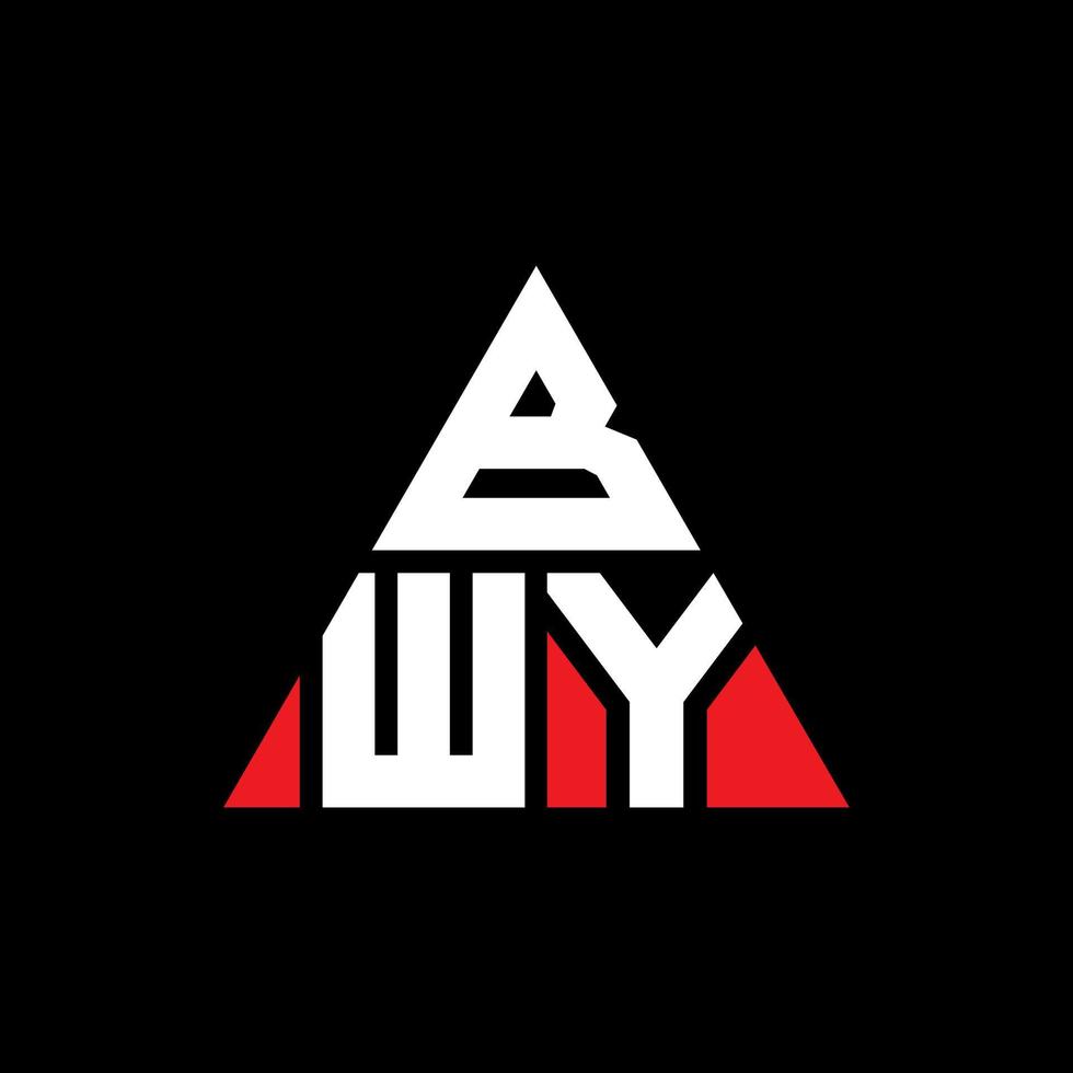 bwy driehoek brief logo ontwerp met driehoekige vorm. bwy driehoek logo ontwerp monogram. bwy driehoek vector logo sjabloon met rode kleur. bwy driehoekig logo eenvoudig, elegant en luxueus logo.