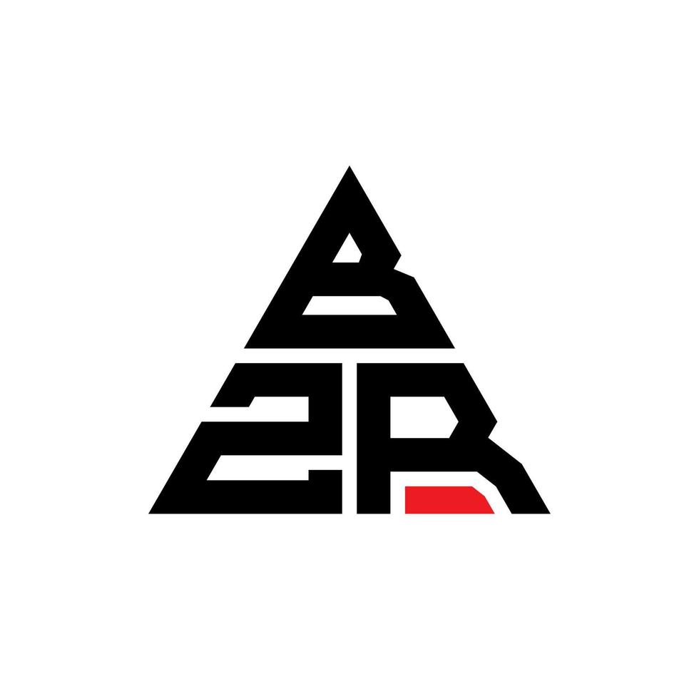 bzr driehoek brief logo ontwerp met driehoekige vorm. bzr driehoek logo ontwerp monogram. bzr driehoek vector logo sjabloon met rode kleur. bzr driehoekig logo eenvoudig, elegant en luxueus logo.