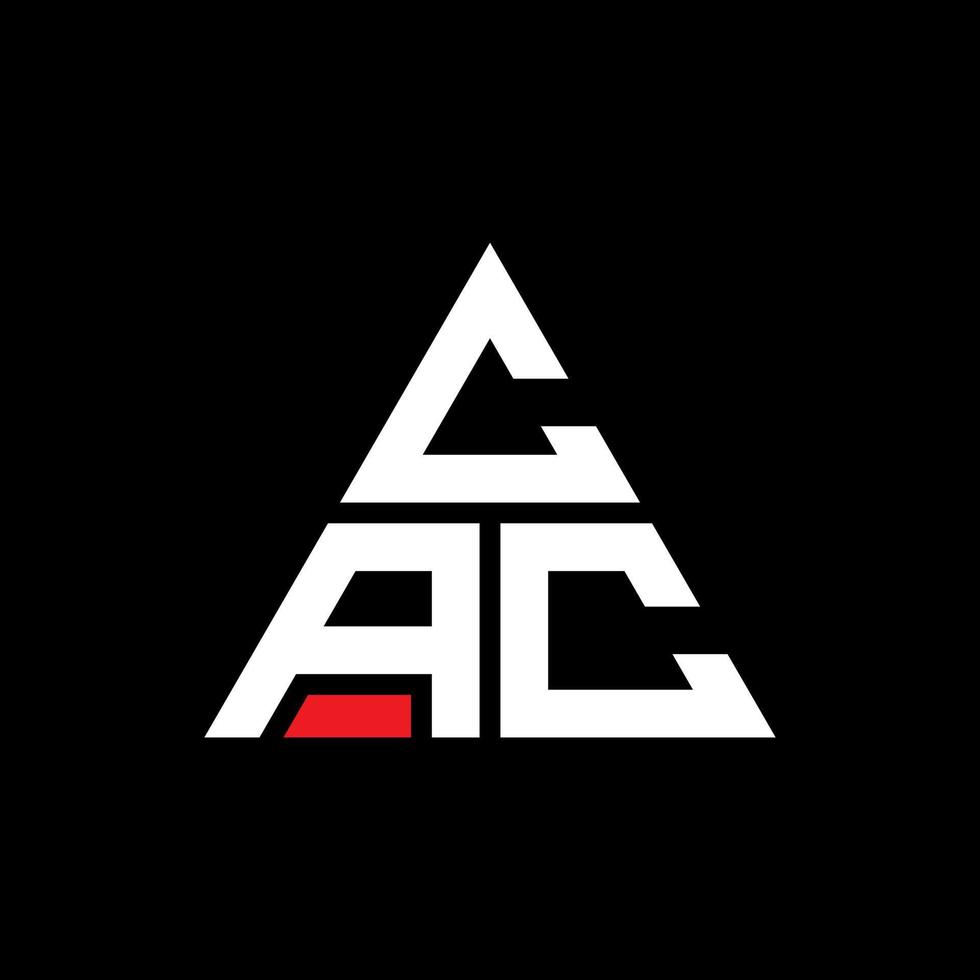 cac driehoek brief logo ontwerp met driehoekige vorm. cac driehoek logo ontwerp monogram. cac driehoek vector logo sjabloon met rode kleur. cac driehoekig logo eenvoudig, elegant en luxueus logo.