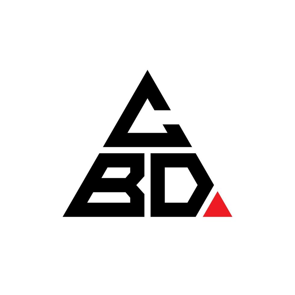 cbd driehoek brief logo ontwerp met driehoekige vorm. CBD driehoek logo ontwerp monogram. CBD driehoek vector logo sjabloon met rode kleur. cbd driehoekig logo eenvoudig, elegant en luxueus logo.