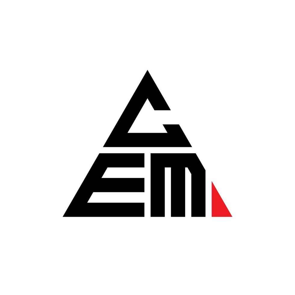 cem driehoek brief logo ontwerp met driehoekige vorm. cem driehoek logo ontwerp monogram. cem driehoek vector logo sjabloon met rode kleur. cem driehoekig logo eenvoudig, elegant en luxueus logo.