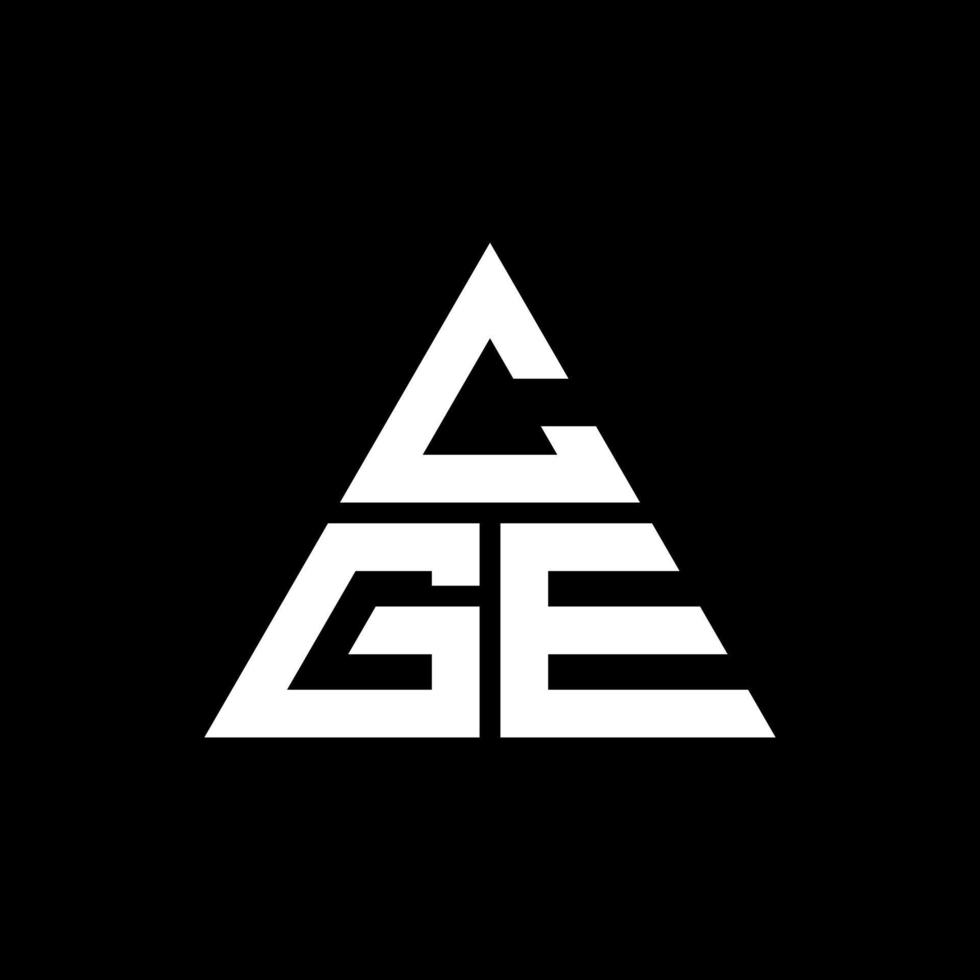 cge driehoek brief logo ontwerp met driehoekige vorm. cge driehoek logo ontwerp monogram. cge driehoek vector logo sjabloon met rode kleur. cge driehoekig logo eenvoudig, elegant en luxueus logo.