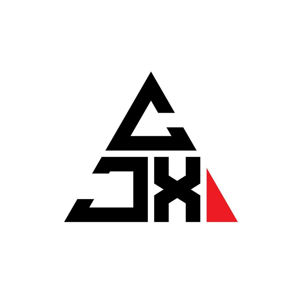 cjx driehoek brief logo ontwerp met driehoekige vorm. cjx driehoek logo ontwerp monogram. cjx driehoek vector logo sjabloon met rode kleur. cjx driehoekig logo eenvoudig, elegant en luxueus logo.