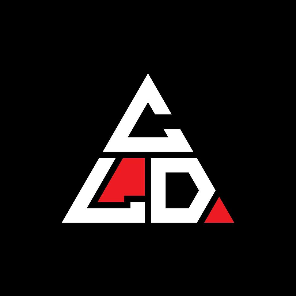 cld driehoek letter logo ontwerp met driehoekige vorm. cld driehoek logo ontwerp monogram. cld driehoek vector logo sjabloon met rode kleur. cld driehoekig logo eenvoudig, elegant en luxueus logo.