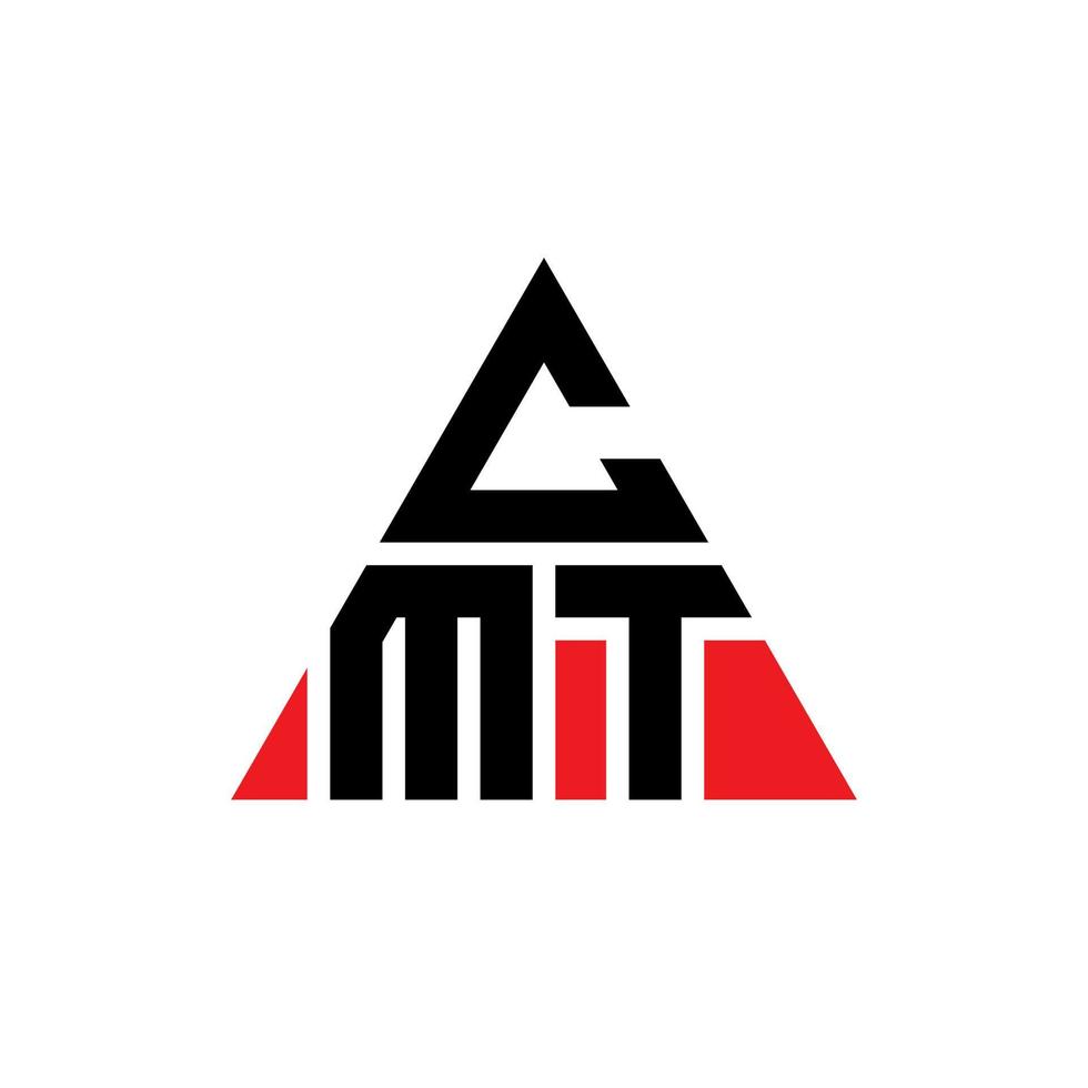 cmt driehoek brief logo ontwerp met driehoekige vorm. cmt driehoek logo ontwerp monogram. cmt driehoek vector logo sjabloon met rode kleur. cmt driehoekig logo eenvoudig, elegant en luxueus logo.