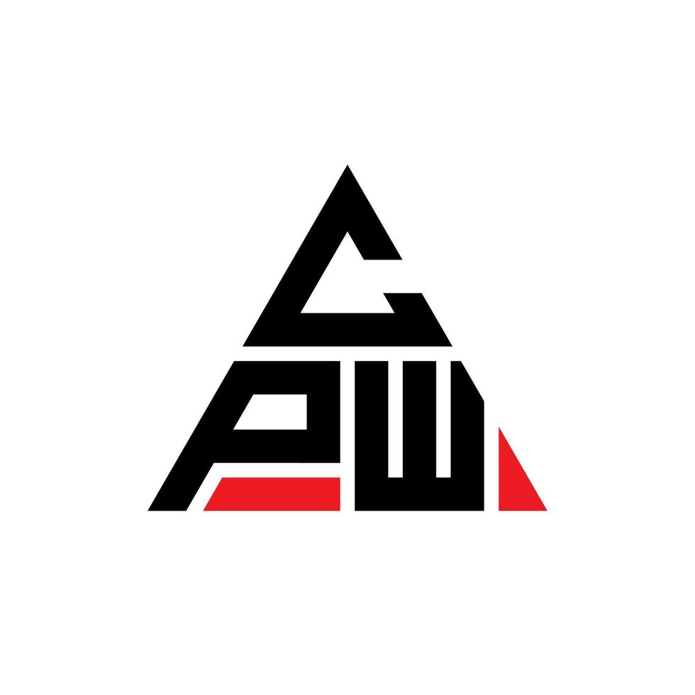 cpw driehoek brief logo ontwerp met driehoekige vorm. cpw driehoek logo ontwerp monogram. cpw driehoek vector logo sjabloon met rode kleur. cpw driehoekig logo eenvoudig, elegant en luxueus logo.