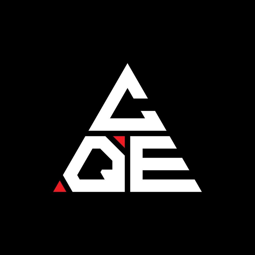 cqe driehoek letter logo ontwerp met driehoekige vorm. cqe driehoek logo ontwerp monogram. cqe driehoek vector logo sjabloon met rode kleur. cqe driehoekig logo eenvoudig, elegant en luxueus logo.