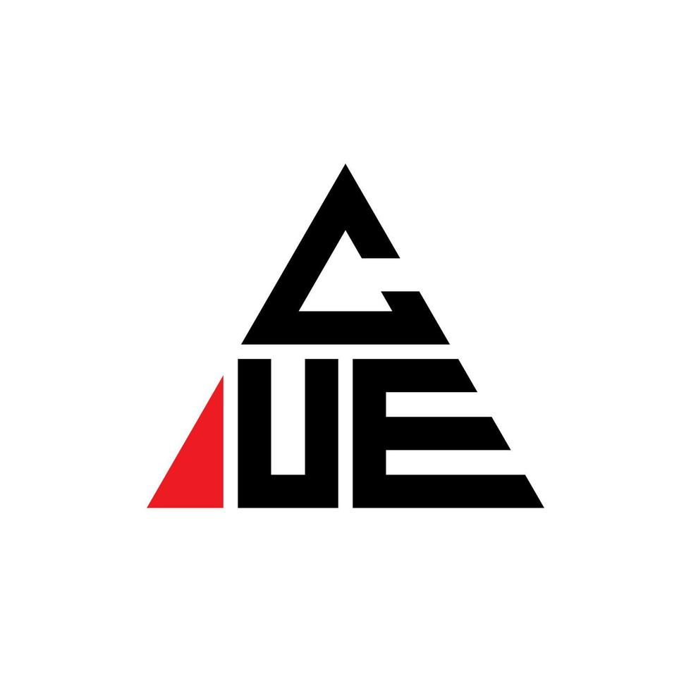 cue driehoek brief logo ontwerp met driehoekige vorm. cue driehoek logo ontwerp monogram. cue driehoek vector logo sjabloon met rode kleur. cue driehoekig logo eenvoudig, elegant en luxueus logo.