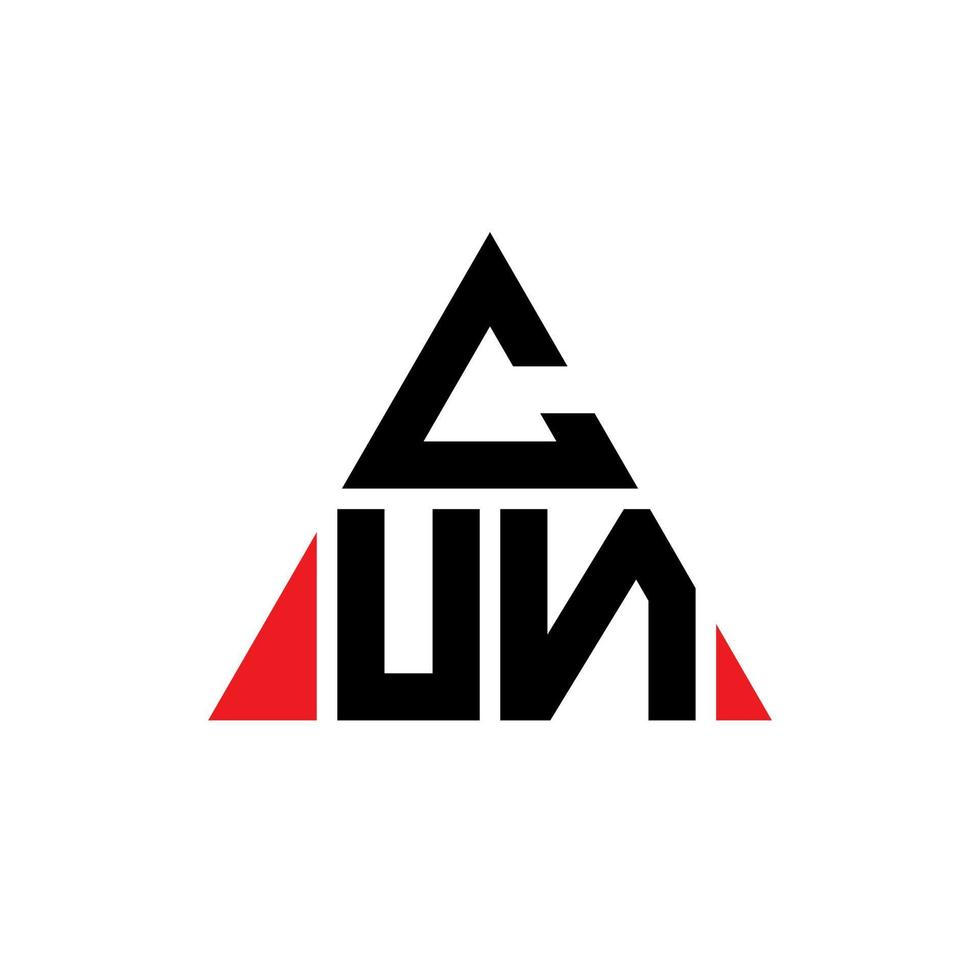 cun driehoek brief logo ontwerp met driehoekige vorm. cun driehoek logo ontwerp monogram. cun driehoek vector logo sjabloon met rode kleur. cun driehoekig logo eenvoudig, elegant en luxueus logo.