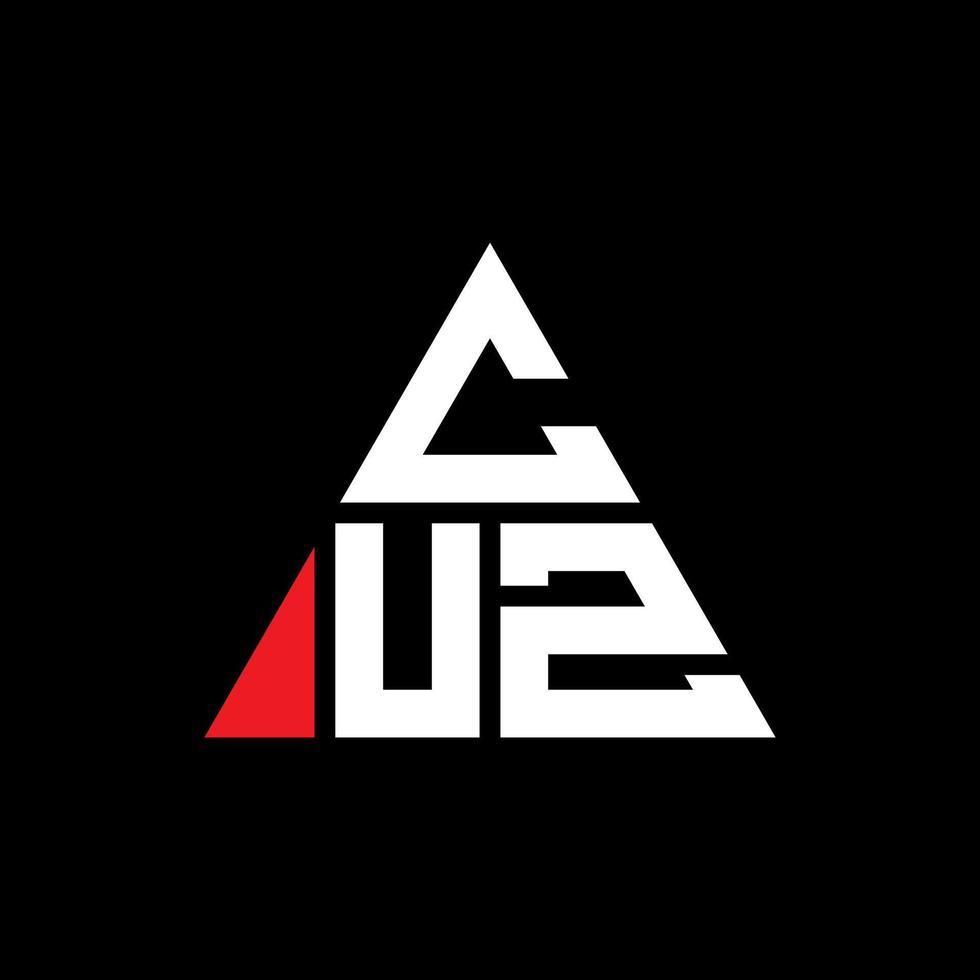 cuz driehoek letter logo ontwerp met driehoekige vorm. cuz driehoek logo ontwerp monogram. cuz driehoek vector logo sjabloon met rode kleur. cuz driehoekig logo eenvoudig, elegant en luxueus logo.