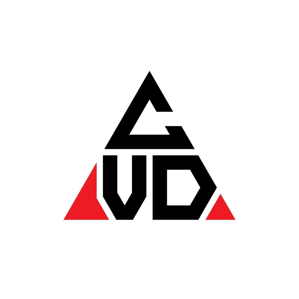 cvd driehoek brief logo ontwerp met driehoekige vorm. cvd driehoek logo ontwerp monogram. cvd driehoek vector logo sjabloon met rode kleur. cvd driehoekig logo eenvoudig, elegant en luxueus logo.
