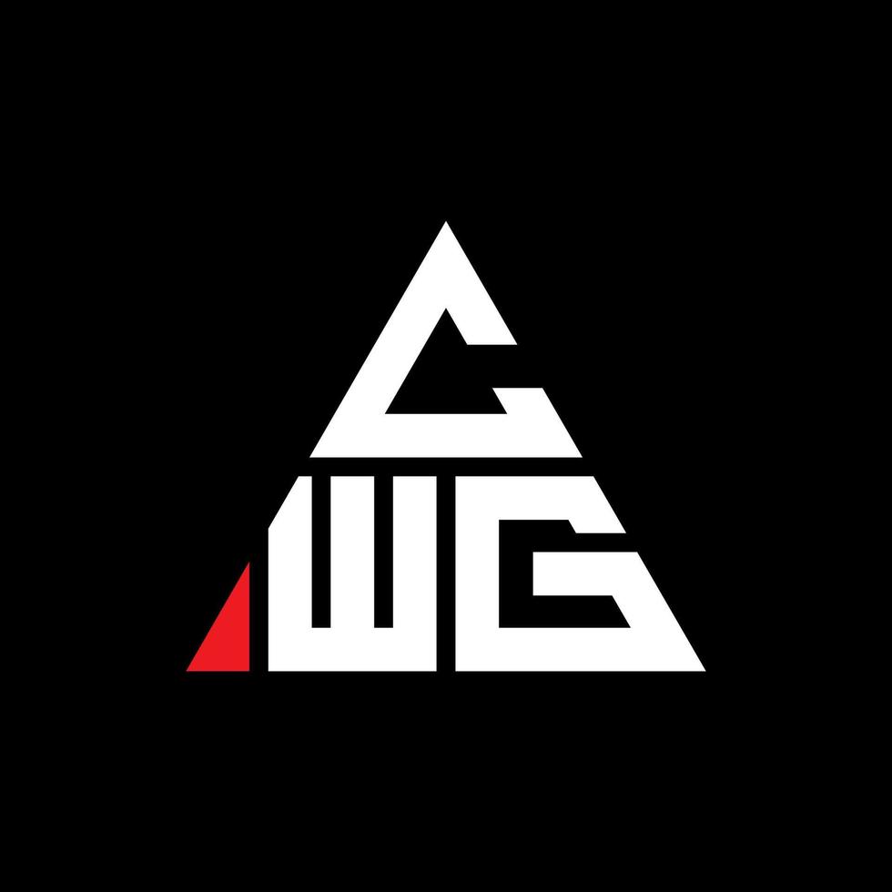 cwg driehoek brief logo ontwerp met driehoekige vorm. cwg driehoek logo ontwerp monogram. cwg driehoek vector logo sjabloon met rode kleur. cwg driehoekig logo eenvoudig, elegant en luxueus logo.