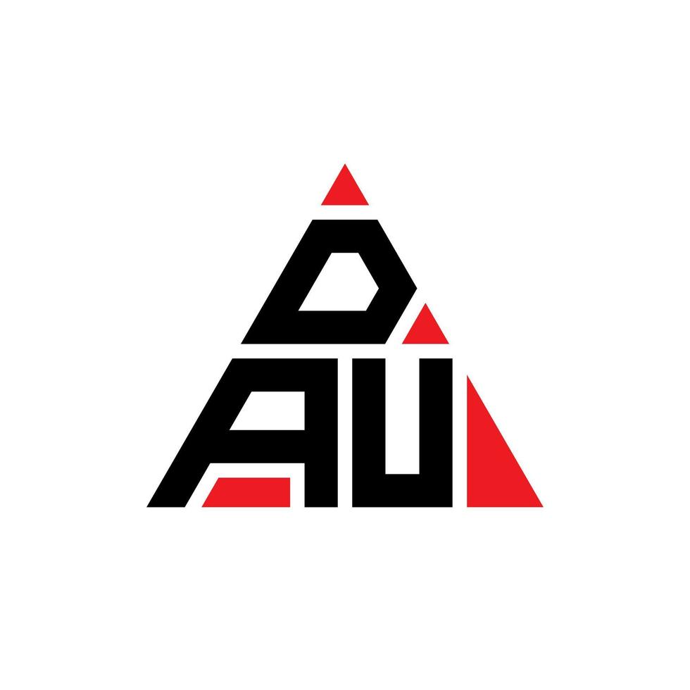 dau driehoek brief logo ontwerp met driehoekige vorm. dau driehoek logo ontwerp monogram. dau driehoek vector logo sjabloon met rode kleur. dau driehoekig logo eenvoudig, elegant en luxueus logo.