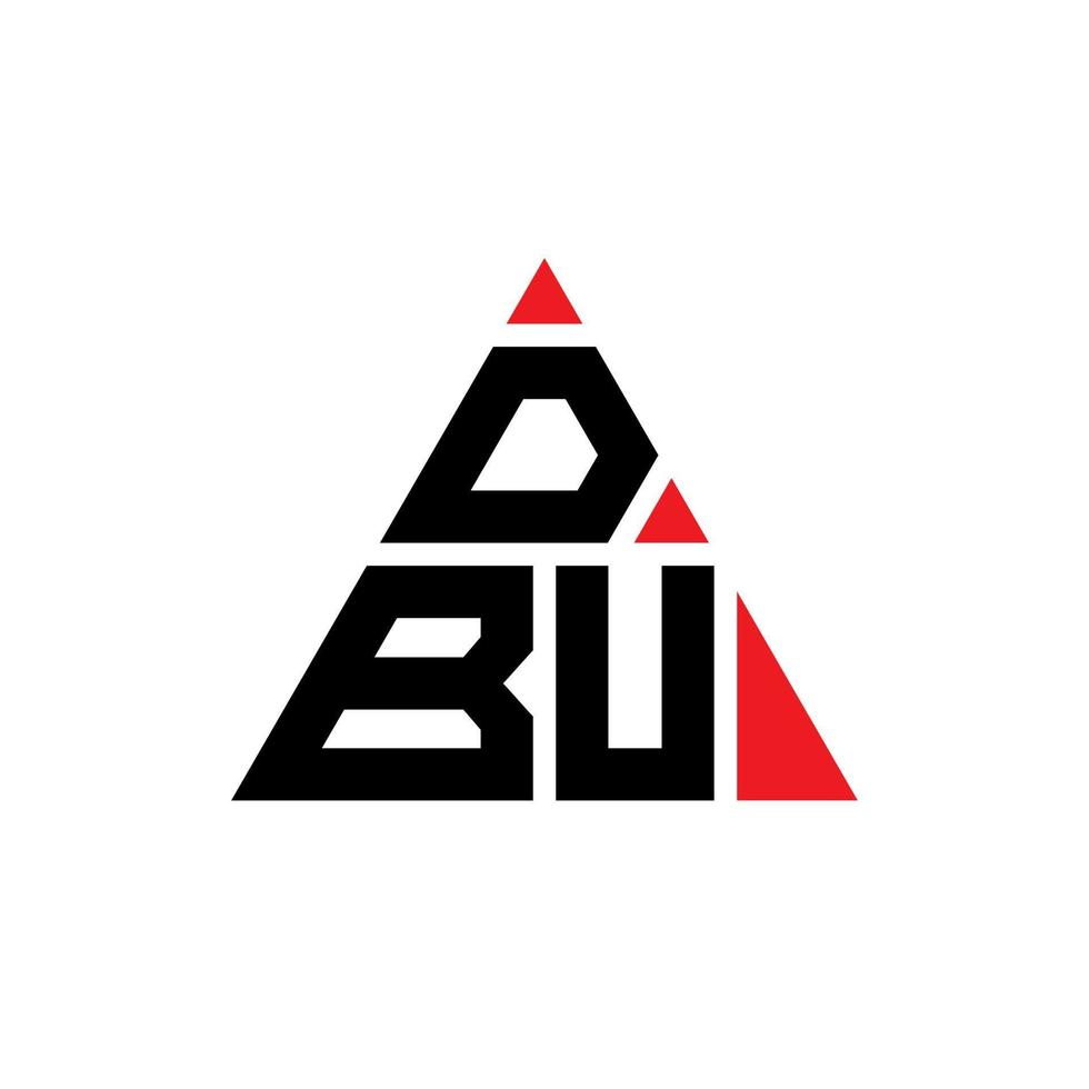 dbu driehoek brief logo ontwerp met driehoekige vorm. dbu driehoek logo ontwerp monogram. dbu driehoek vector logo sjabloon met rode kleur. dbu driehoekig logo eenvoudig, elegant en luxueus logo.