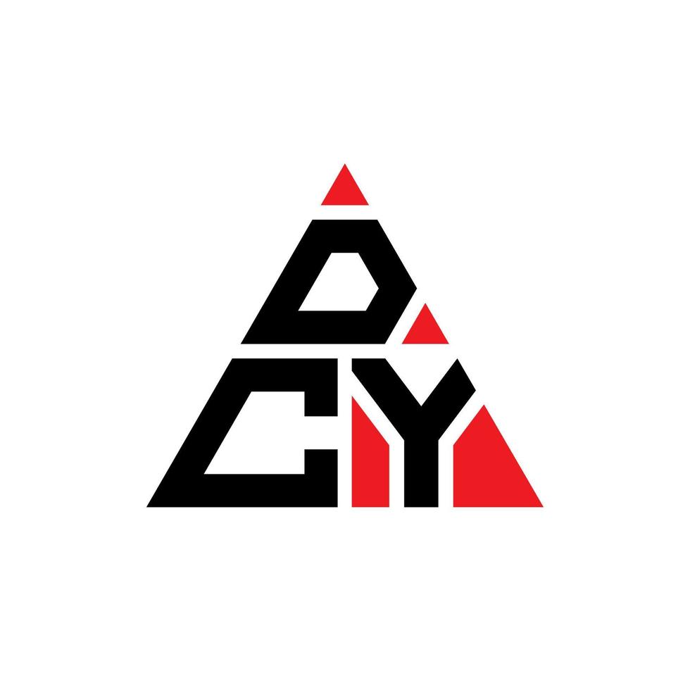 dcy driehoek brief logo ontwerp met driehoekige vorm. dcy driehoek logo ontwerp monogram. dcy driehoek vector logo sjabloon met rode kleur. dcy driehoekig logo eenvoudig, elegant en luxueus logo.