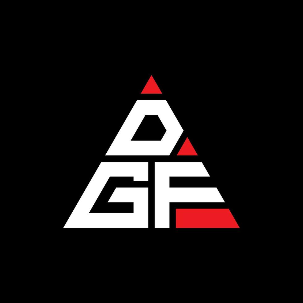 dgf driehoek brief logo ontwerp met driehoekige vorm. dgf driehoek logo ontwerp monogram. dgf driehoek vector logo sjabloon met rode kleur. dgf driehoekig logo eenvoudig, elegant en luxueus logo.