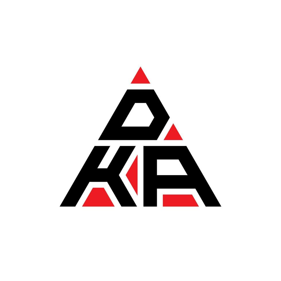 dka driehoek brief logo ontwerp met driehoekige vorm. dka driehoek logo ontwerp monogram. dka driehoek vector logo sjabloon met rode kleur. dka driehoekig logo eenvoudig, elegant en luxueus logo.