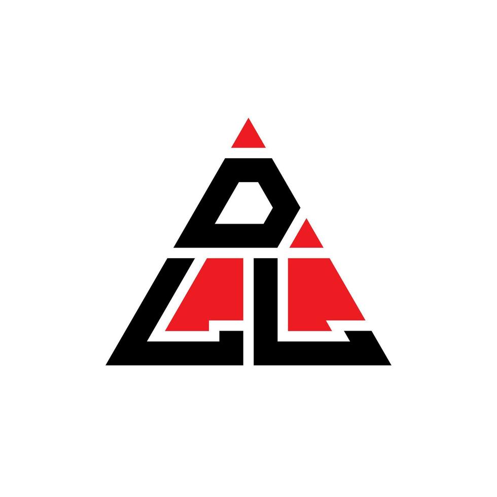 dll driehoek letter logo ontwerp met driehoekige vorm. dll driehoek logo ontwerp monogram. dll driehoek vector logo sjabloon met rode kleur. dll driehoekig logo eenvoudig, elegant en luxueus logo.