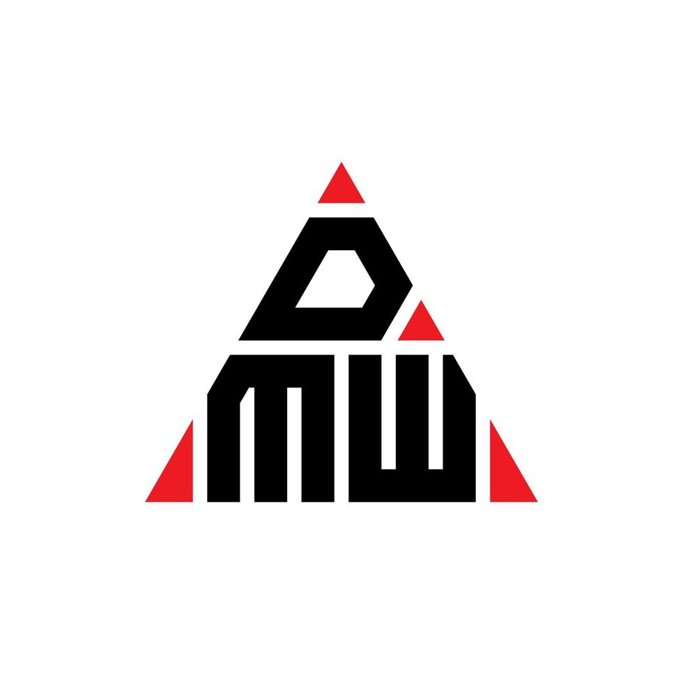 dmw driehoek brief logo ontwerp met driehoekige vorm. dmw driehoek logo ontwerp monogram. dmw driehoek vector logo sjabloon met rode kleur. dmw driehoekig logo eenvoudig, elegant en luxueus logo.