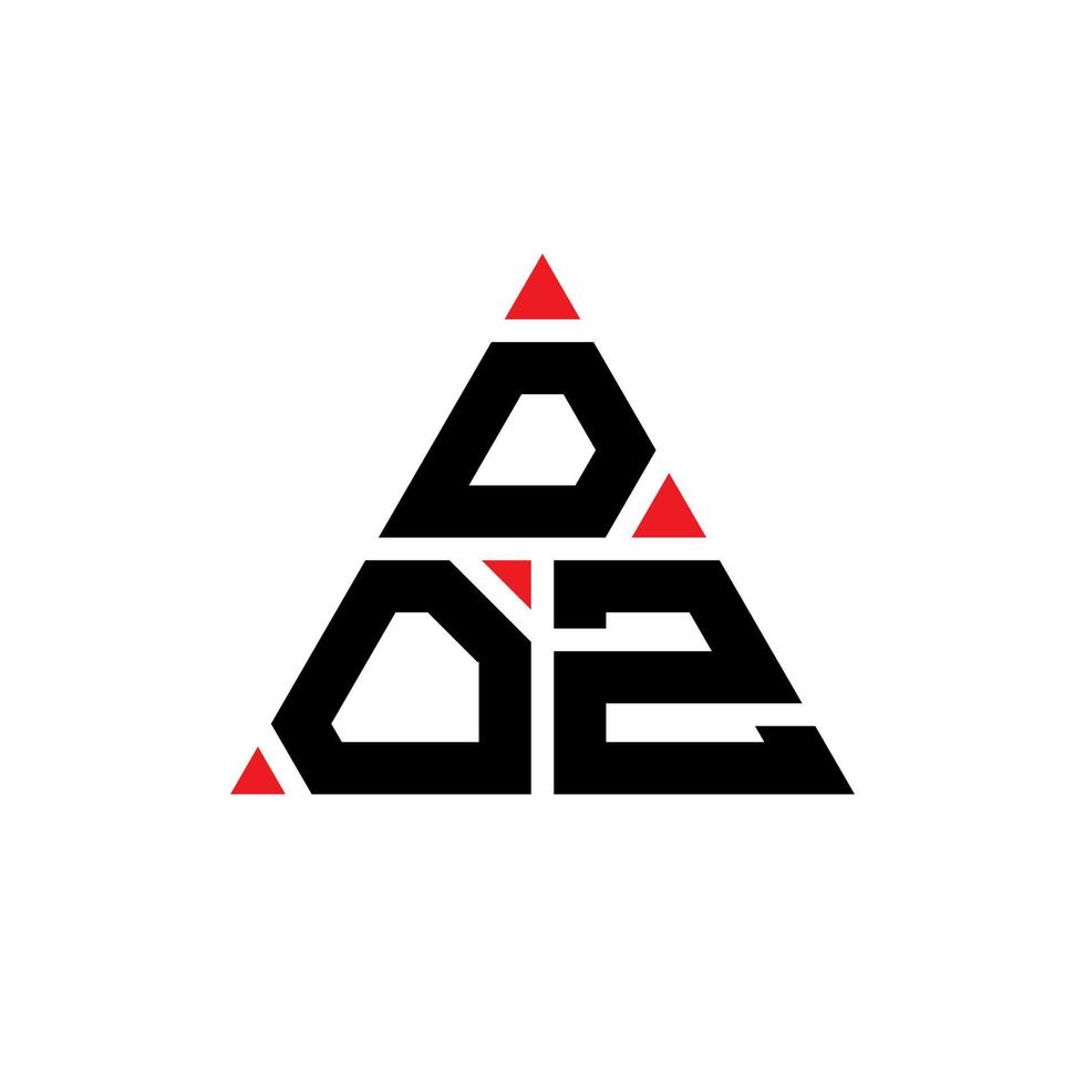 doz driehoek brief logo ontwerp met driehoekige vorm. doz driehoek logo ontwerp monogram. doz driehoek vector logo sjabloon met rode kleur. doz driehoekig logo eenvoudig, elegant en luxueus logo.