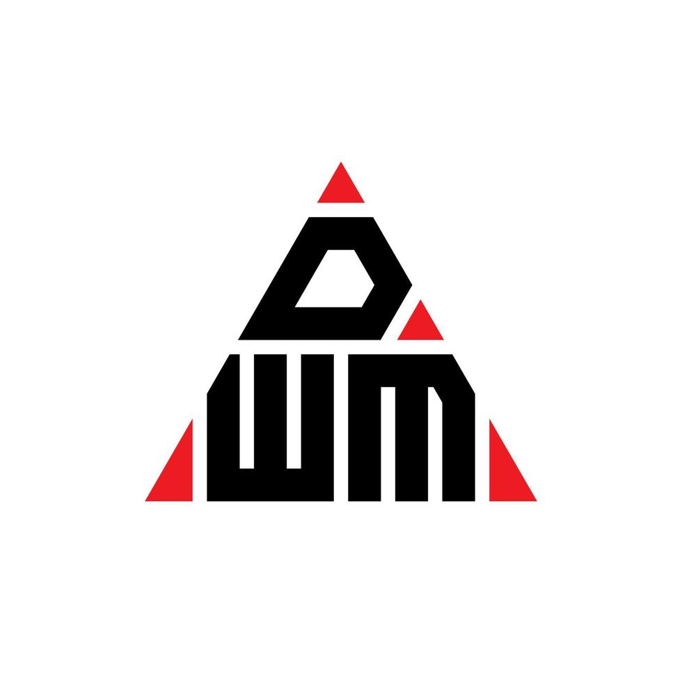 dwm driehoek brief logo ontwerp met driehoekige vorm. dwm driehoek logo ontwerp monogram. dwm driehoek vector logo sjabloon met rode kleur. dwm driehoekig logo eenvoudig, elegant en luxueus logo.