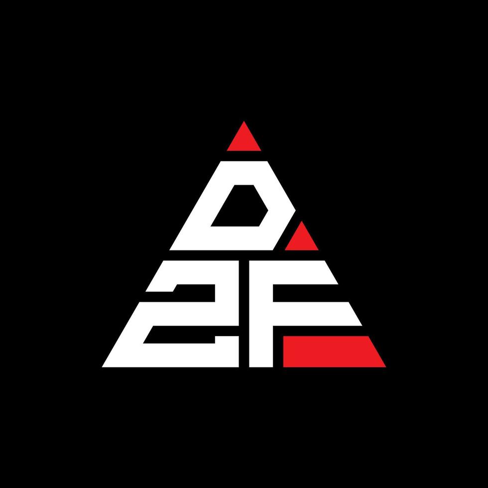 dzf driehoek brief logo ontwerp met driehoekige vorm. dzf driehoek logo ontwerp monogram. dzf driehoek vector logo sjabloon met rode kleur. dzf driehoekig logo eenvoudig, elegant en luxueus logo.