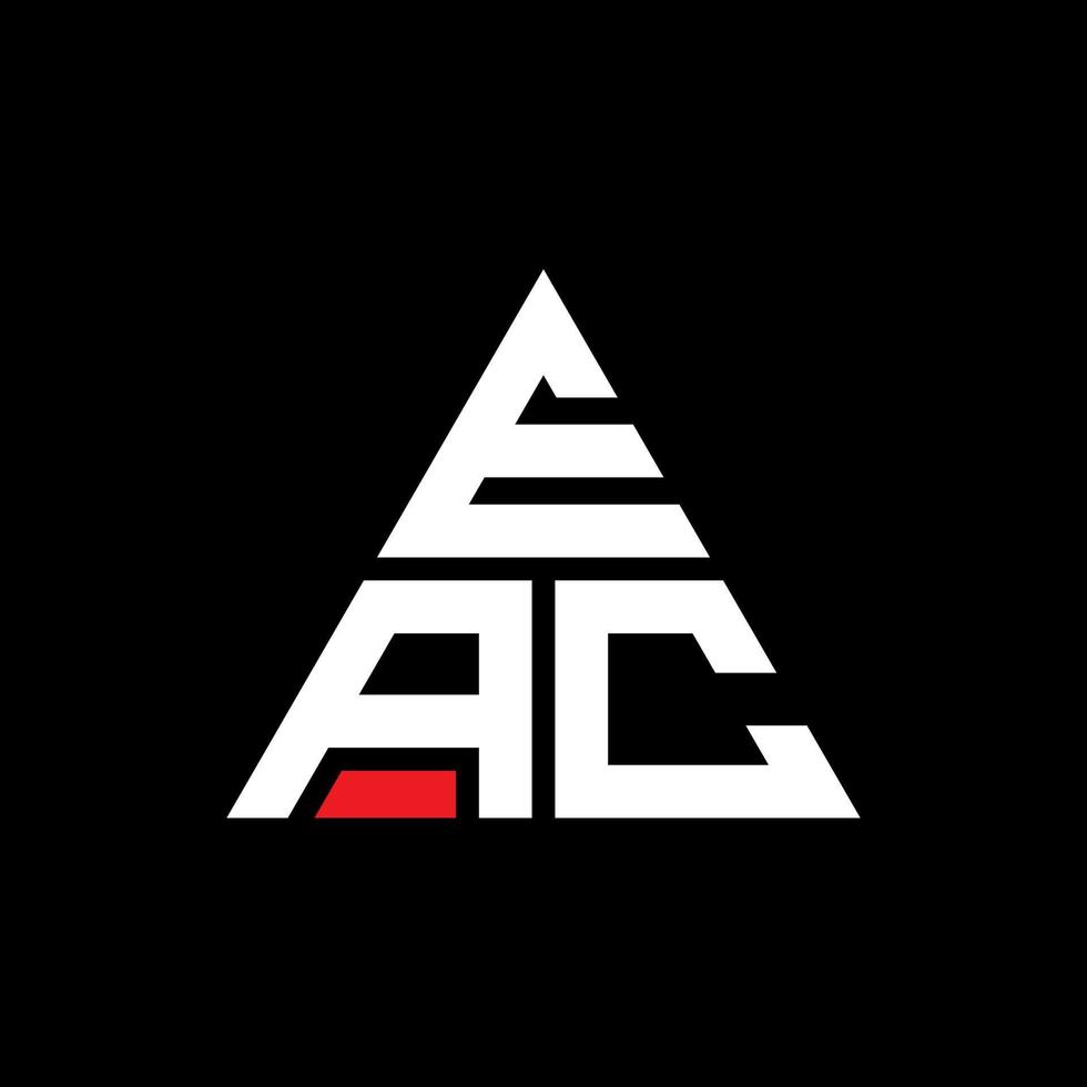 eac driehoek letter logo ontwerp met driehoekige vorm. elk driehoek logo ontwerp monogram. eac driehoek vector logo sjabloon met rode kleur. elk driehoekig logo eenvoudig, elegant en luxueus logo.
