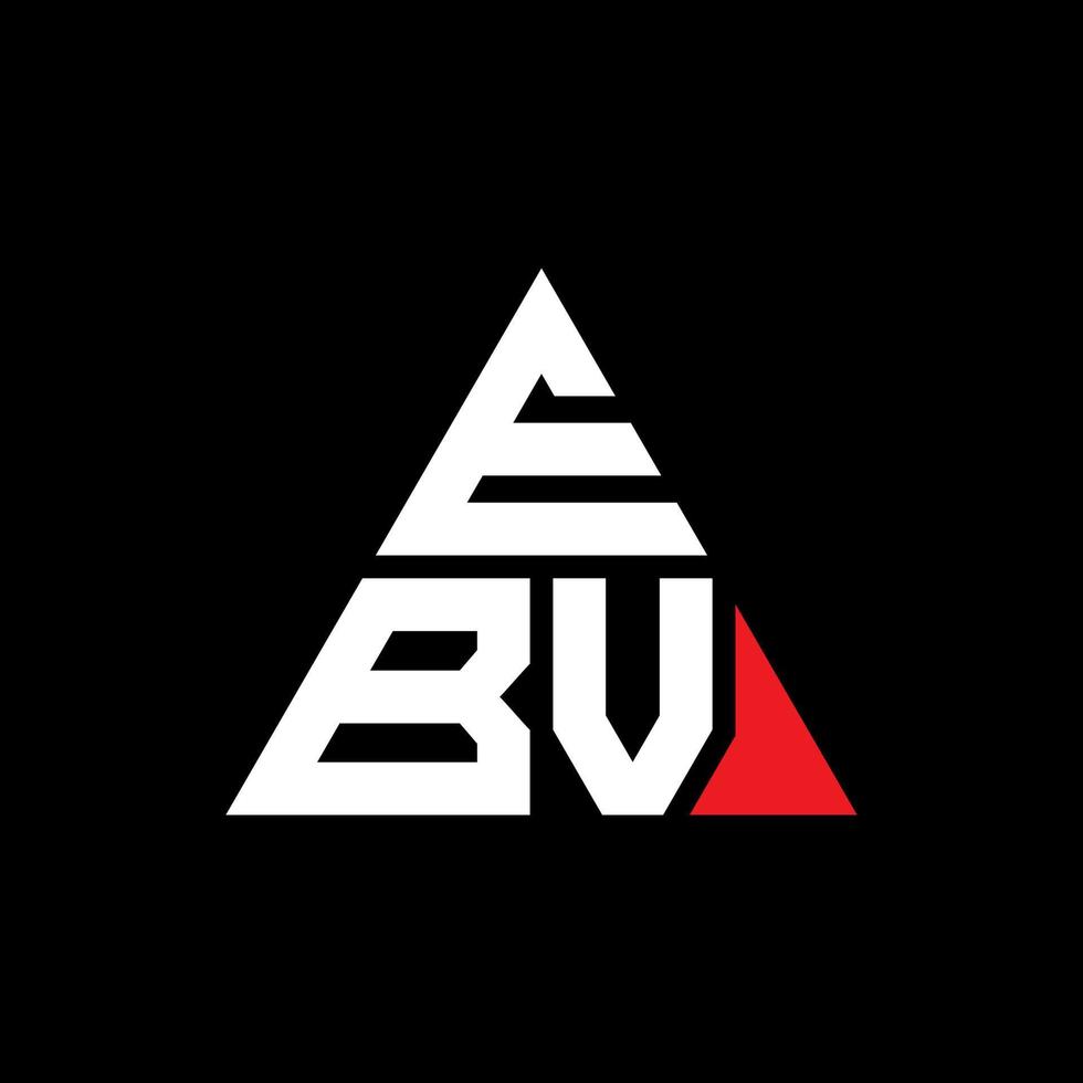 ebv driehoek brief logo ontwerp met driehoekige vorm. ebv driehoek logo ontwerp monogram. ebv driehoek vector logo sjabloon met rode kleur. ebv driehoekig logo eenvoudig, elegant en luxueus logo.