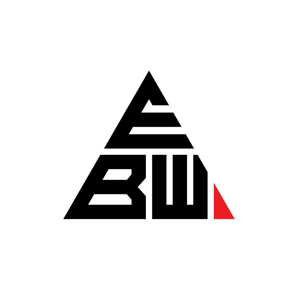 ebw driehoek brief logo ontwerp met driehoekige vorm. ebw driehoek logo ontwerp monogram. ebw driehoek vector logo sjabloon met rode kleur. ebw driehoekig logo eenvoudig, elegant en luxueus logo.
