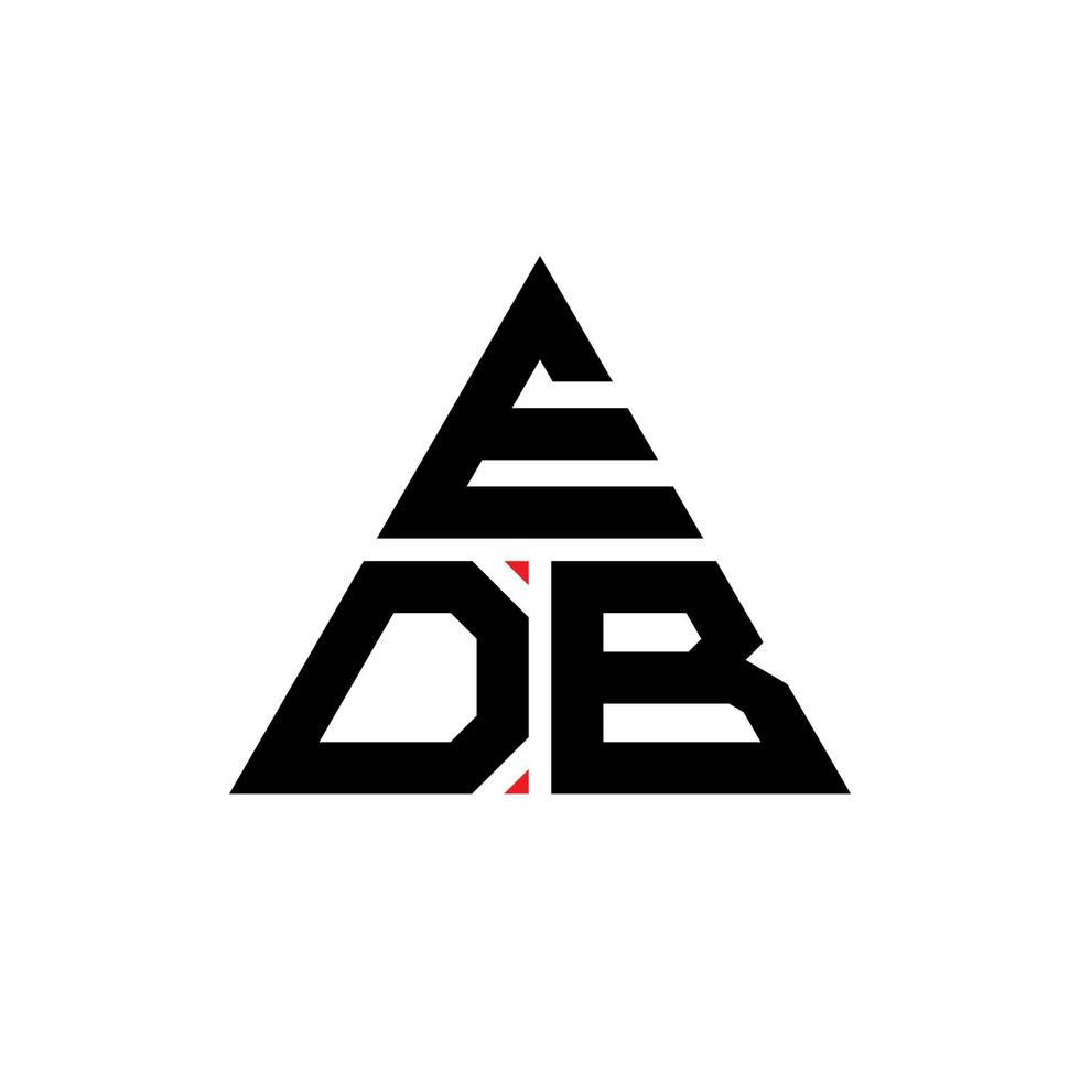 edb driehoek brief logo ontwerp met driehoekige vorm. edb driehoek logo ontwerp monogram. edb driehoek vector logo sjabloon met rode kleur. edb driehoekig logo eenvoudig, elegant en luxueus logo.