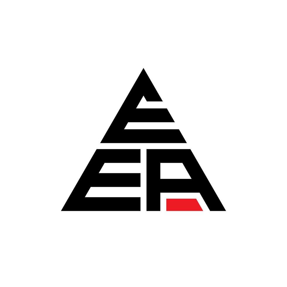 eea driehoek brief logo ontwerp met driehoekige vorm. eea driehoek logo ontwerp monogram. eea driehoek vector logo sjabloon met rode kleur. eea driehoekig logo eenvoudig, elegant en luxueus logo.