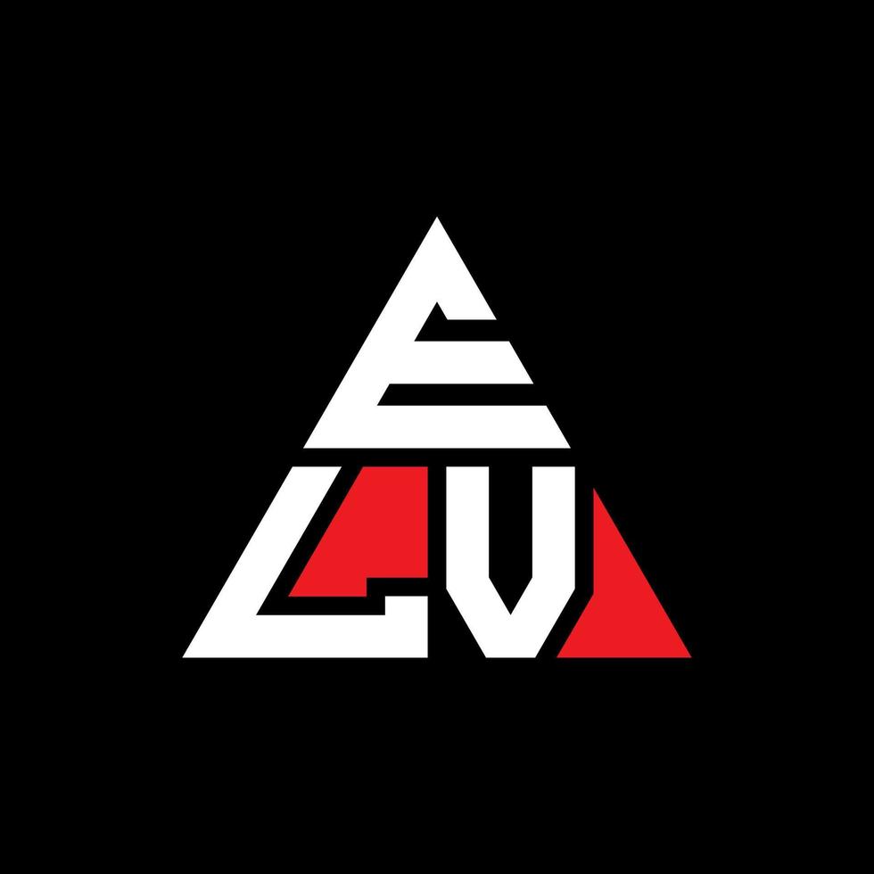 elv driehoek brief logo ontwerp met driehoekige vorm. elv driehoek logo ontwerp monogram. elv driehoek vector logo sjabloon met rode kleur. elv driehoekig logo eenvoudig, elegant en luxueus logo.