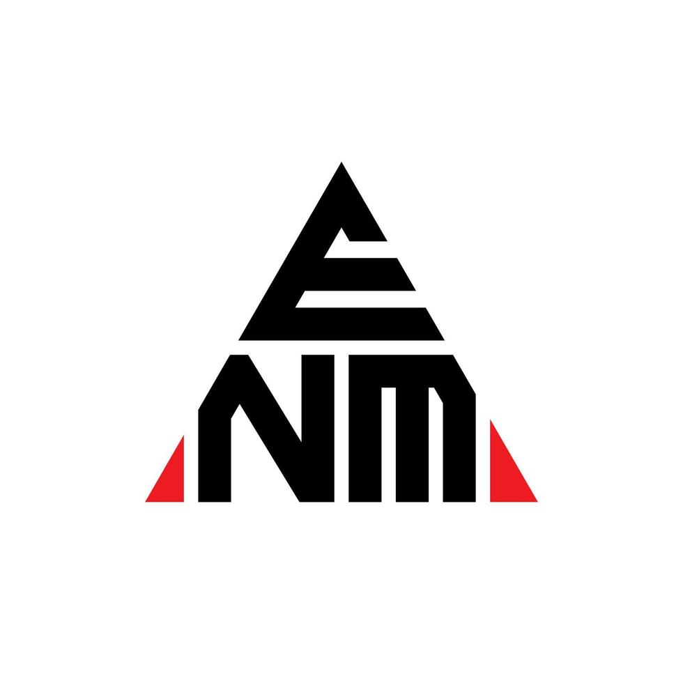 enm driehoek brief logo ontwerp met driehoekige vorm. enm driehoek logo ontwerp monogram. enm driehoek vector logo sjabloon met rode kleur. enm driehoekig logo eenvoudig, elegant en luxueus logo.