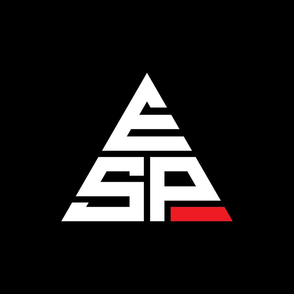 esp driehoek brief logo ontwerp met driehoekige vorm. esp driehoek logo ontwerp monogram. esp driehoek vector logo sjabloon met rode kleur. in het bijzonder driehoekig logo eenvoudig, elegant en luxueus logo.