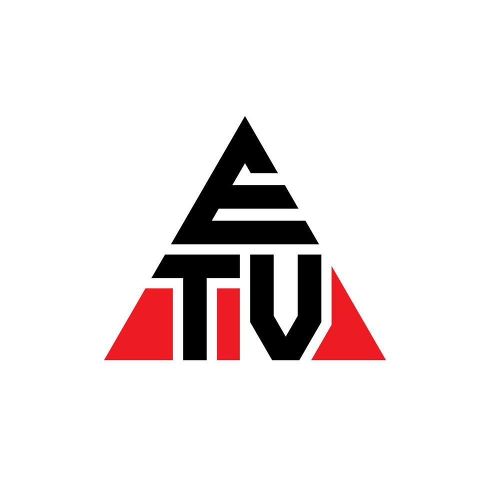 etv driehoek brief logo ontwerp met driehoekige vorm. ETV driehoek logo ontwerp monogram. etv driehoek vector logo sjabloon met rode kleur. etv driehoekig logo eenvoudig, elegant en luxueus logo.