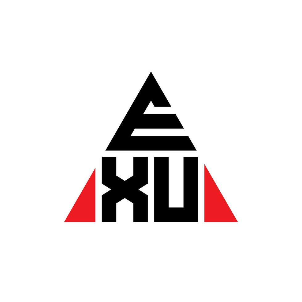 exu driehoek brief logo ontwerp met driehoekige vorm. exu driehoek logo ontwerp monogram. exu driehoek vector logo sjabloon met rode kleur. exu driehoekig logo eenvoudig, elegant en luxueus logo.