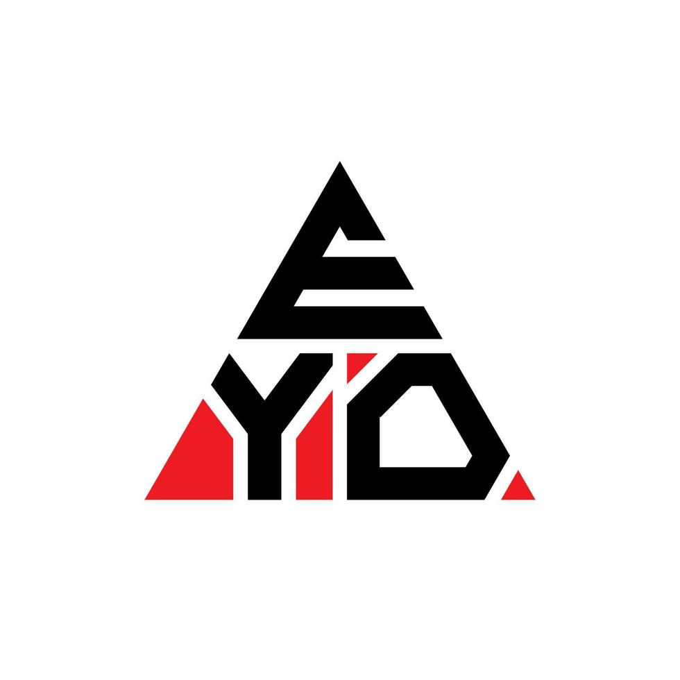 eyo driehoek brief logo ontwerp met driehoekige vorm. eyo driehoek logo ontwerp monogram. eyo driehoek vector logo sjabloon met rode kleur. eyo driehoekig logo eenvoudig, elegant en luxueus logo.