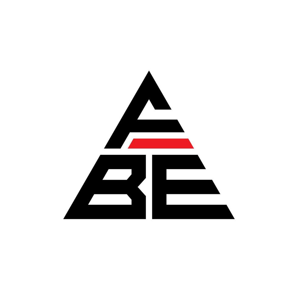 fbe driehoek brief logo ontwerp met driehoekige vorm. fbe driehoek logo ontwerp monogram. fbe driehoek vector logo sjabloon met rode kleur. fbe driehoekig logo eenvoudig, elegant en luxueus logo.