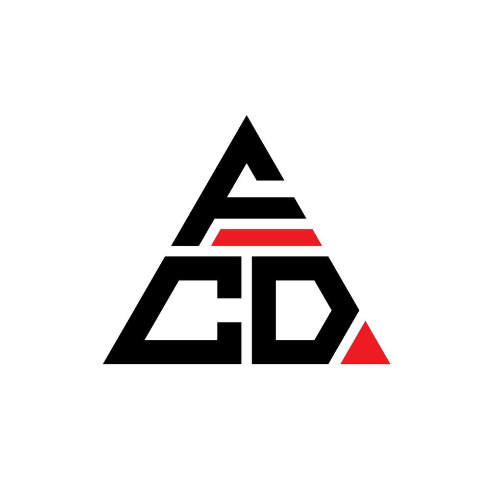 fcd driehoek brief logo ontwerp met driehoekige vorm. fcd driehoek logo ontwerp monogram. FCD driehoek vector logo sjabloon met rode kleur. fcd driehoekig logo eenvoudig, elegant en luxueus logo.