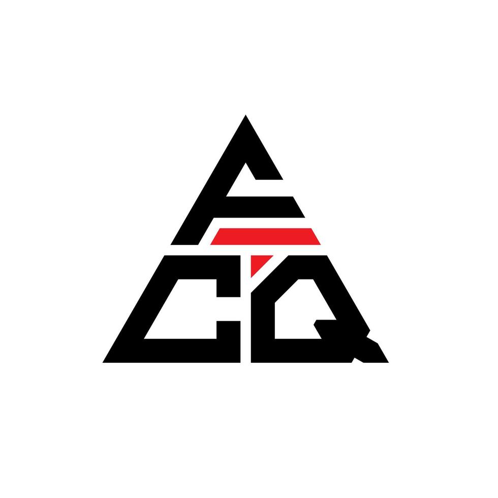 fcq driehoek letter logo ontwerp met driehoekige vorm. fcq driehoek logo ontwerp monogram. fcq driehoek vector logo sjabloon met rode kleur. fcq driehoekig logo eenvoudig, elegant en luxueus logo.