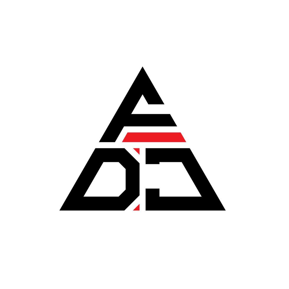 fdj driehoek brief logo ontwerp met driehoekige vorm. fdj driehoek logo ontwerp monogram. fdj driehoek vector logo sjabloon met rode kleur. fdj driehoekig logo eenvoudig, elegant en luxueus logo.
