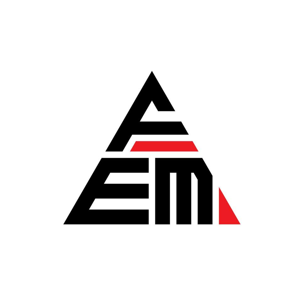 fem driehoek brief logo ontwerp met driehoekige vorm. fem driehoek logo ontwerp monogram. fem driehoek vector logo sjabloon met rode kleur. fem driehoekig logo eenvoudig, elegant en luxueus logo.