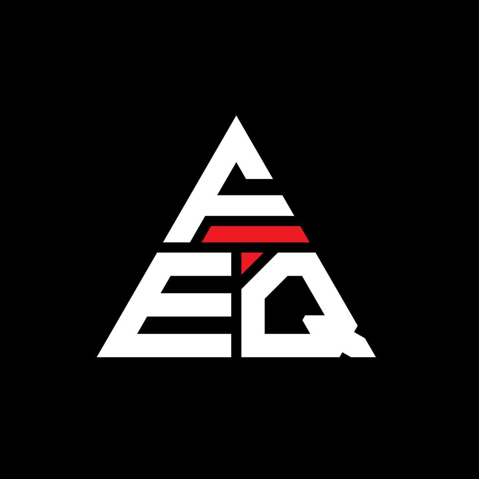feq driehoek brief logo ontwerp met driehoekige vorm. feq driehoek logo ontwerp monogram. feq driehoek vector logo sjabloon met rode kleur. feq driehoekig logo eenvoudig, elegant en luxueus logo.