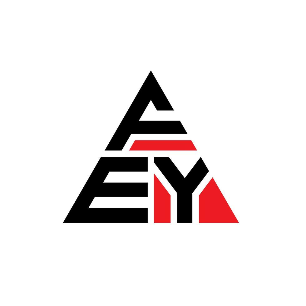fey driehoek brief logo ontwerp met driehoekige vorm. fey driehoek logo ontwerp monogram. fey driehoek vector logo sjabloon met rode kleur. fey driehoekig logo eenvoudig, elegant en luxueus logo.