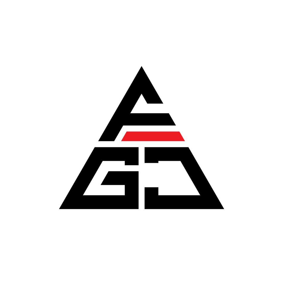 fgj driehoek brief logo ontwerp met driehoekige vorm. fgj driehoek logo ontwerp monogram. fgj driehoek vector logo sjabloon met rode kleur. fgj driehoekig logo eenvoudig, elegant en luxueus logo.