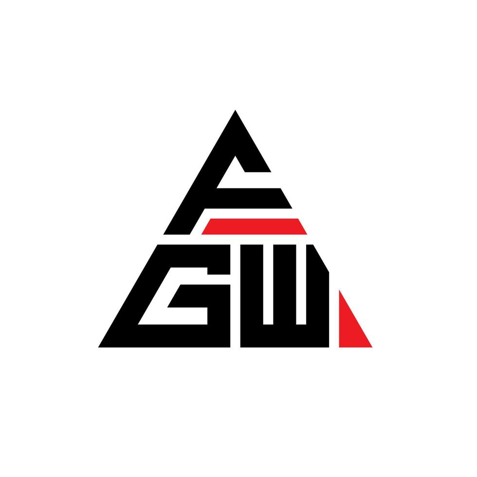 fgw driehoek brief logo ontwerp met driehoekige vorm. fgw driehoek logo ontwerp monogram. fgw driehoek vector logo sjabloon met rode kleur. fgw driehoekig logo eenvoudig, elegant en luxueus logo.