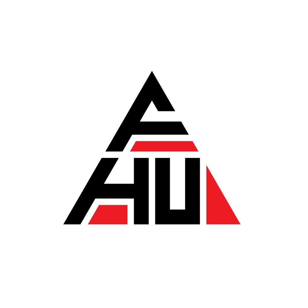 fhu driehoek brief logo ontwerp met driehoekige vorm. fhu driehoek logo ontwerp monogram. fhu driehoek vector logo sjabloon met rode kleur. fhu driehoekig logo eenvoudig, elegant en luxueus logo.