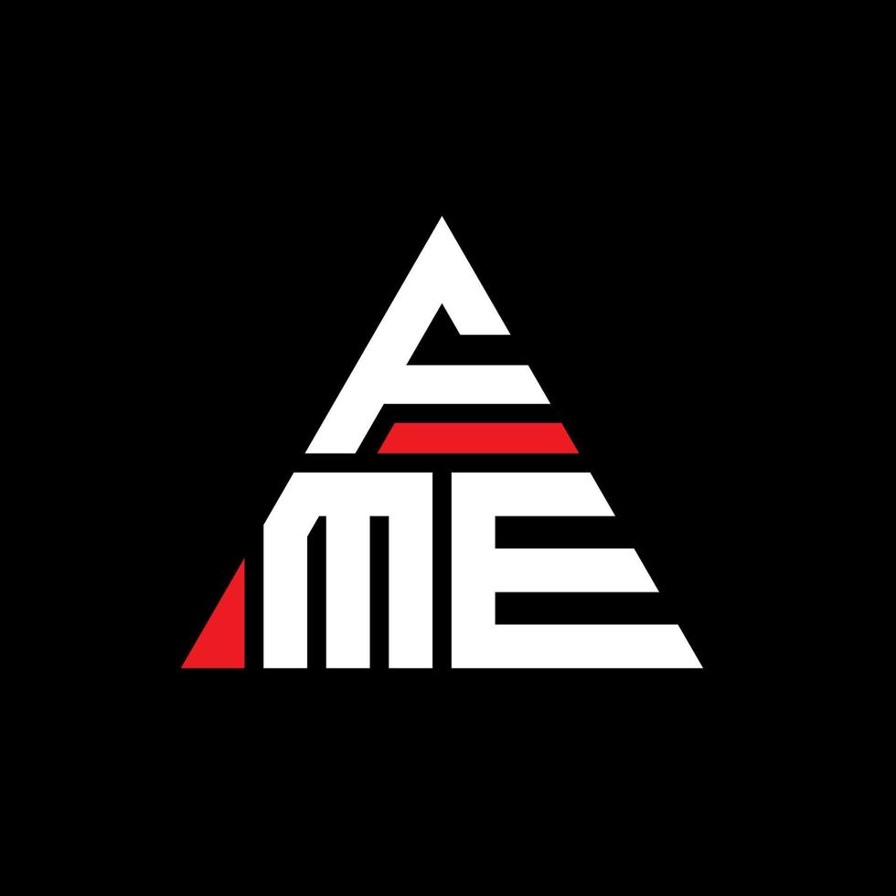 fme driehoek brief logo ontwerp met driehoekige vorm. fme driehoek logo ontwerp monogram. fme driehoek vector logo sjabloon met rode kleur. fme driehoekig logo eenvoudig, elegant en luxueus logo.