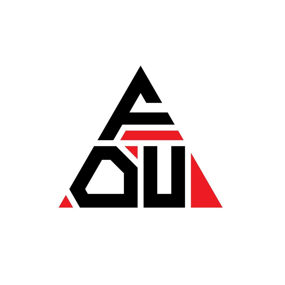 fou driehoek brief logo ontwerp met driehoekige vorm. fou driehoek logo ontwerp monogram. fou driehoek vector logo sjabloon met rode kleur. fo driehoekig logo eenvoudig, elegant en luxueus logo.